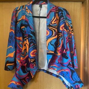 SHEIN Multicolor Abstract Blazer